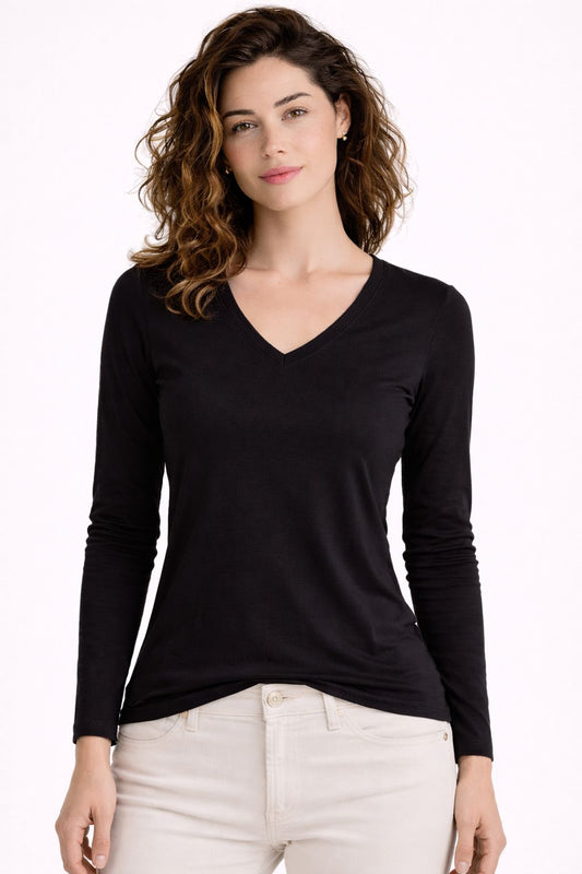 Unik  V-Neck Long Sleeve Modal Tee
