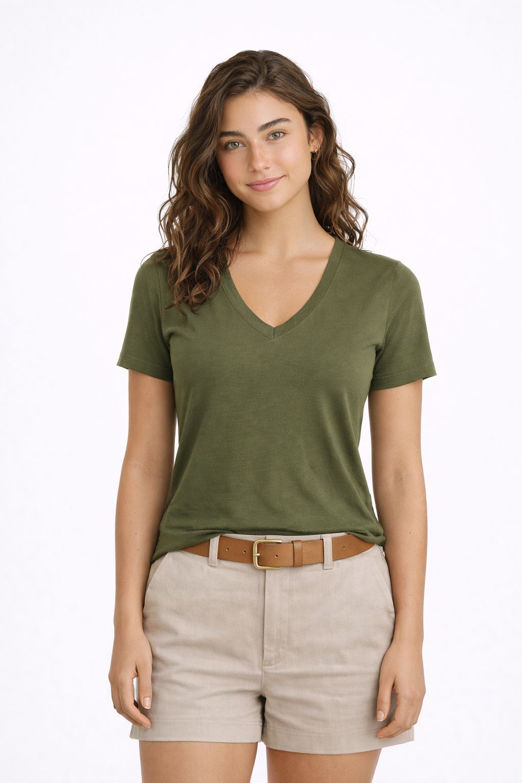 Women's modal low V-neck tee Unik Ecowear - sustainable fashion
